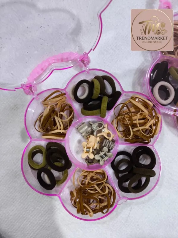 علبة اكسسوارات شعر (شكل وردة)