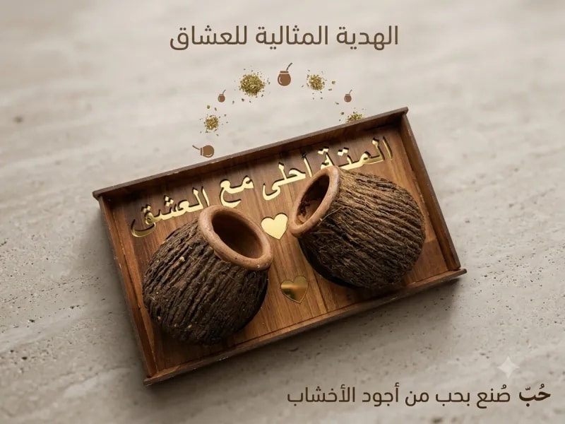 طقم متة خشبي فاخر